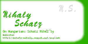 mihaly schatz business card